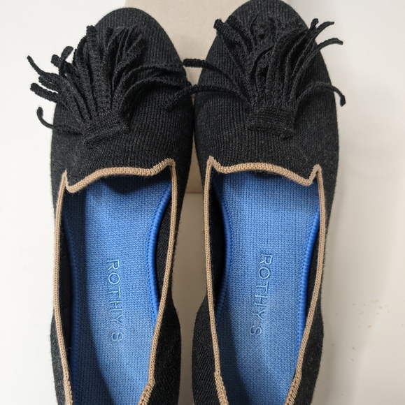 Rothy’s The Merino Tassel Loafer Black Diamond Size 7.5 - Picture 4 of 9